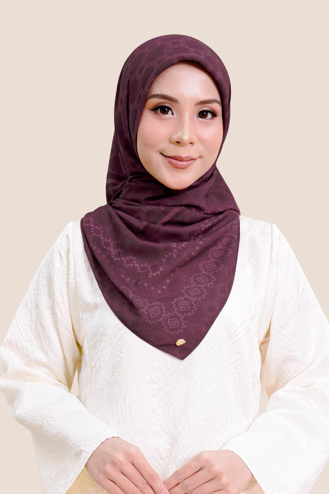 Inara Chiffon Printed Maroon