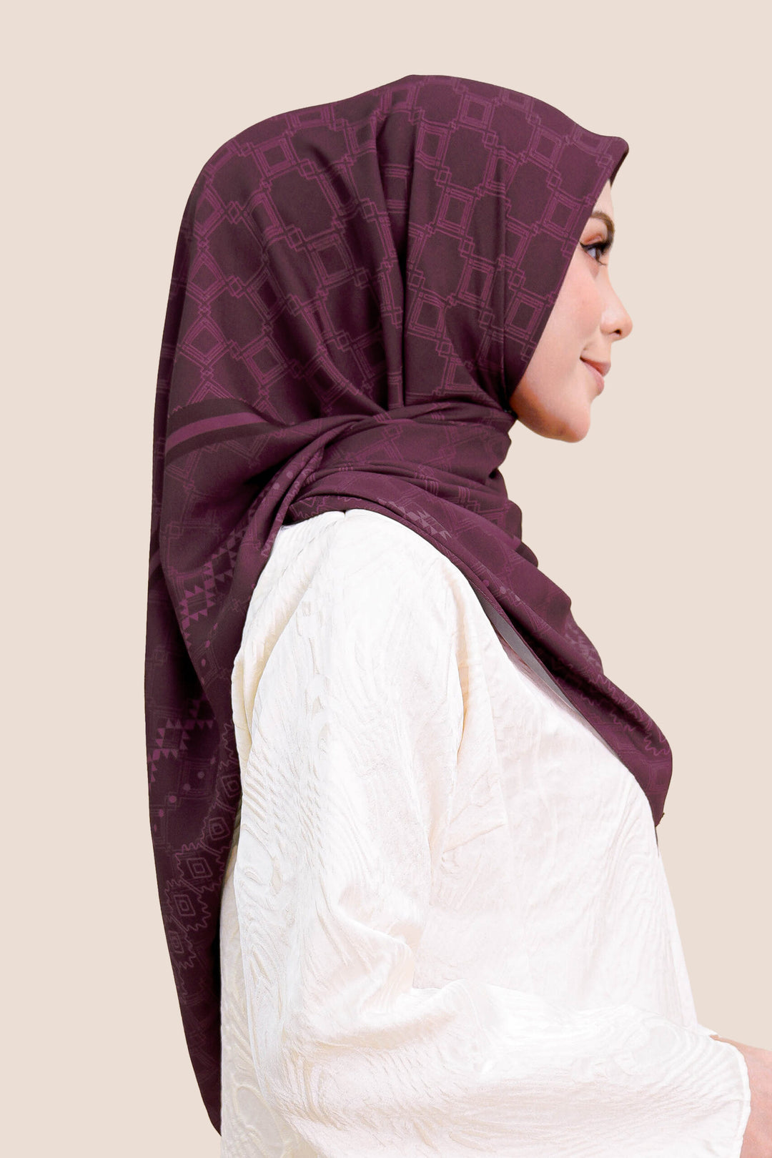 Inara Chiffon Printed Maroon