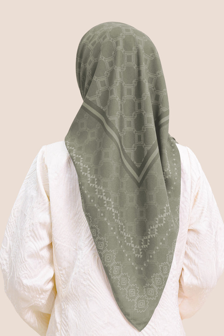 Inara Chiffon Printed Khaki Green