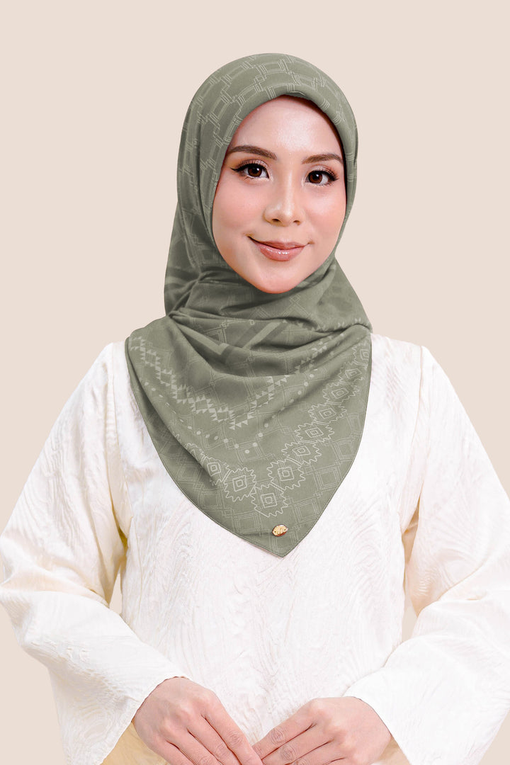 Inara Chiffon Printed Khaki Green
