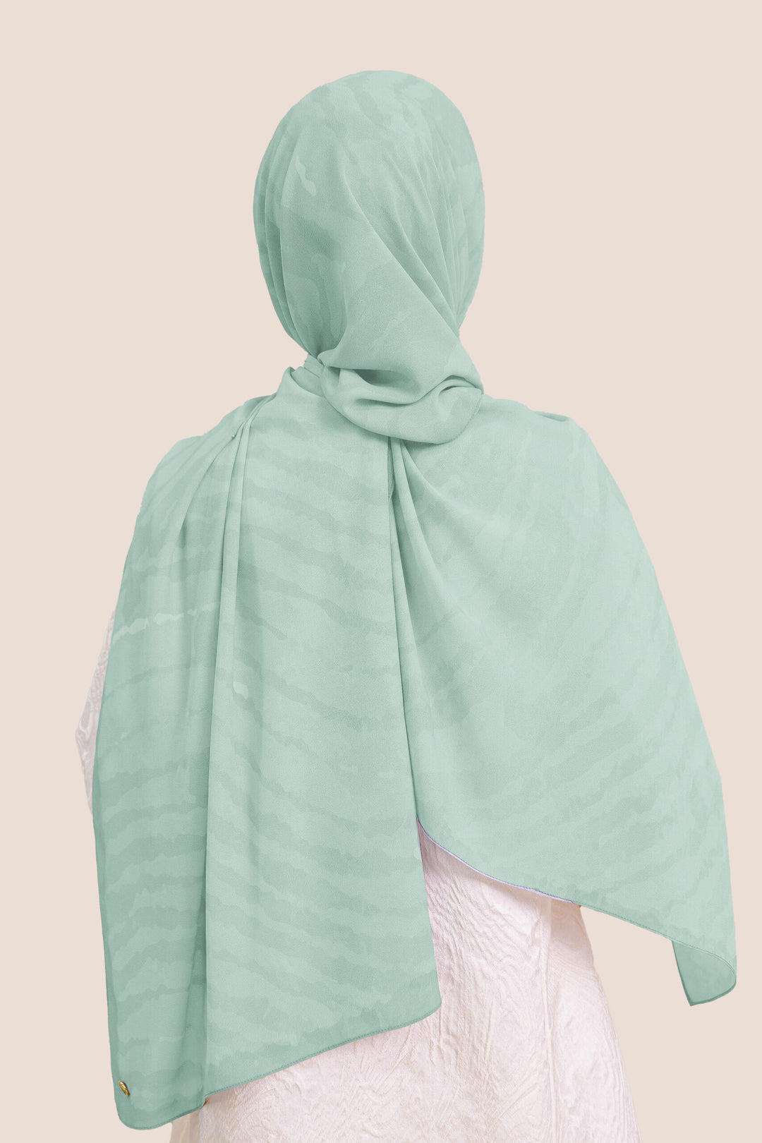 Safira Chiffon Shawl Printed Light Green