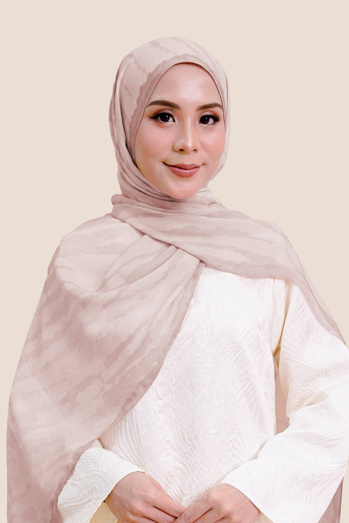 Safira Chiffon Shawl Printed Pink