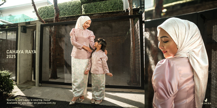 Zeeya Kids Kurung in Ash Pink