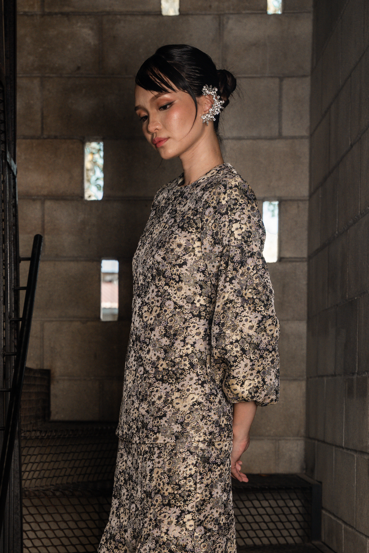 ELORA TOP FLORAL JACQUARD