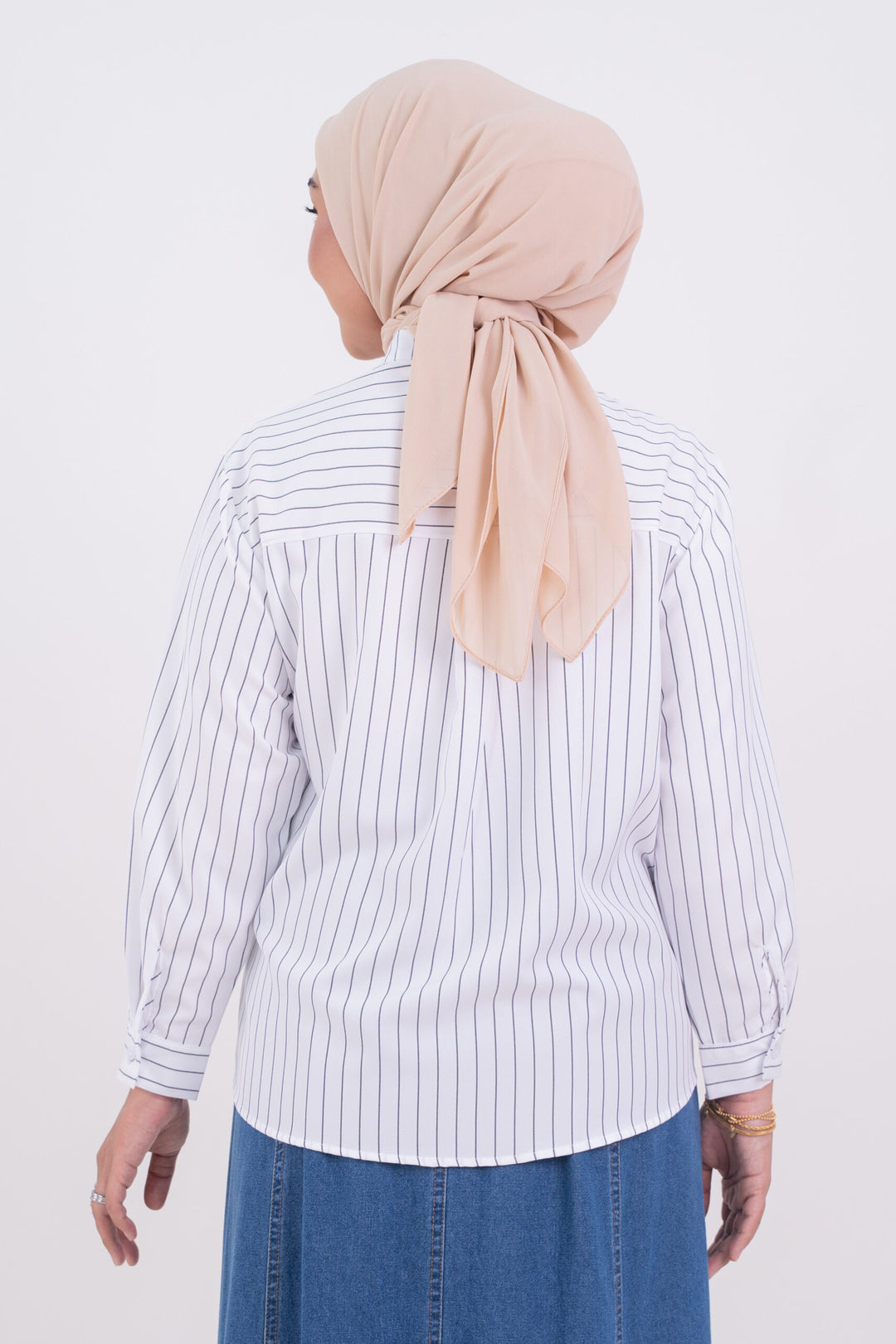 Maureen Striped Shirt White
