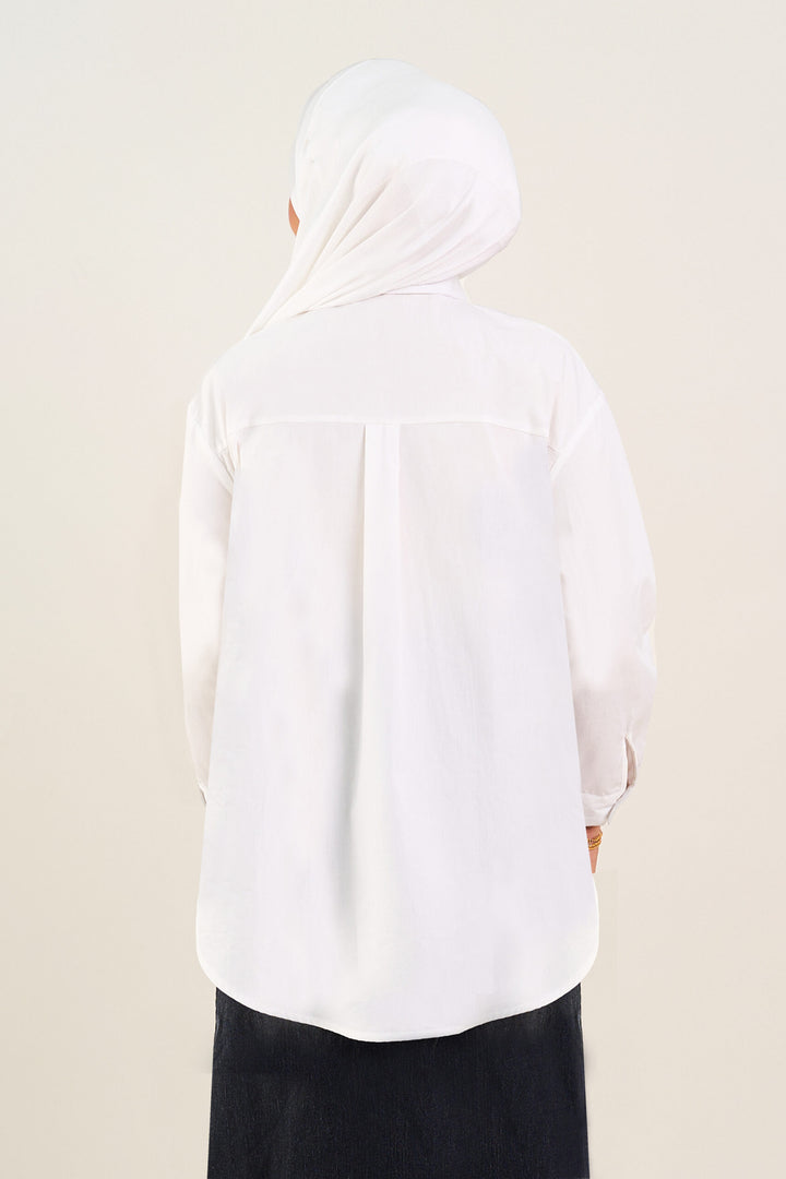 Lola Bow Embellished Cotton Shirt White