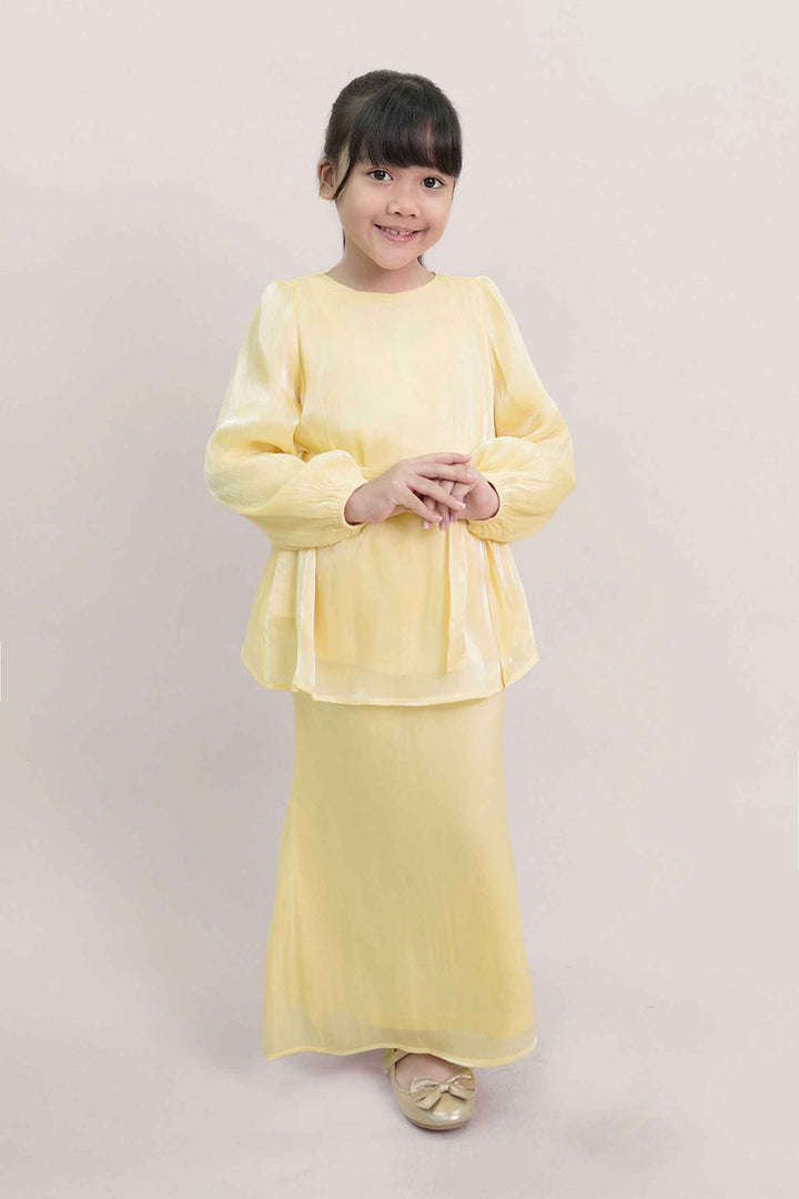 Thea Kids Kurung in Light Yellow