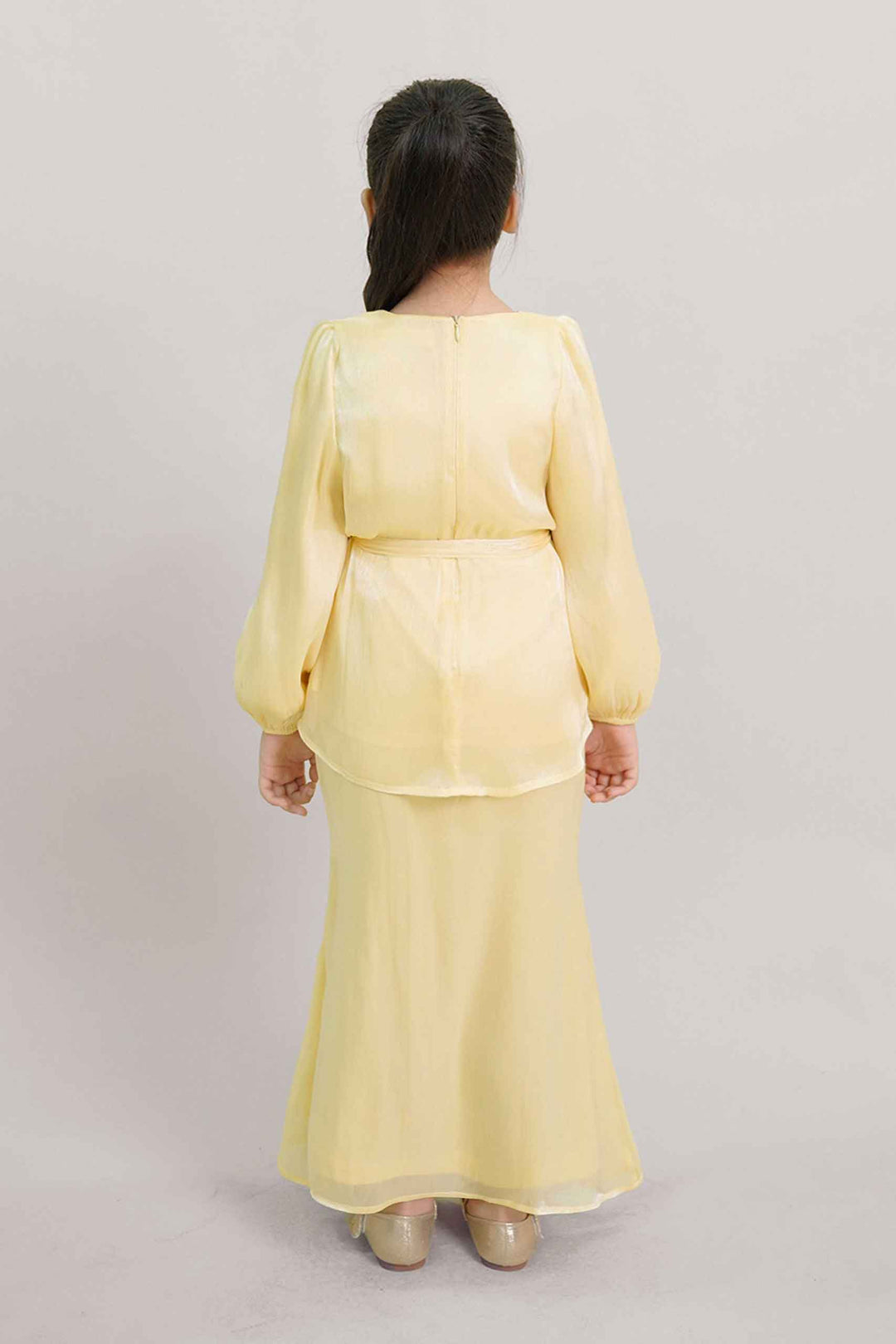 Thea Kids Kurung in Light Yellow