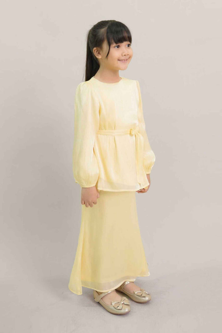 Thea Kids Kurung in Light Yellow