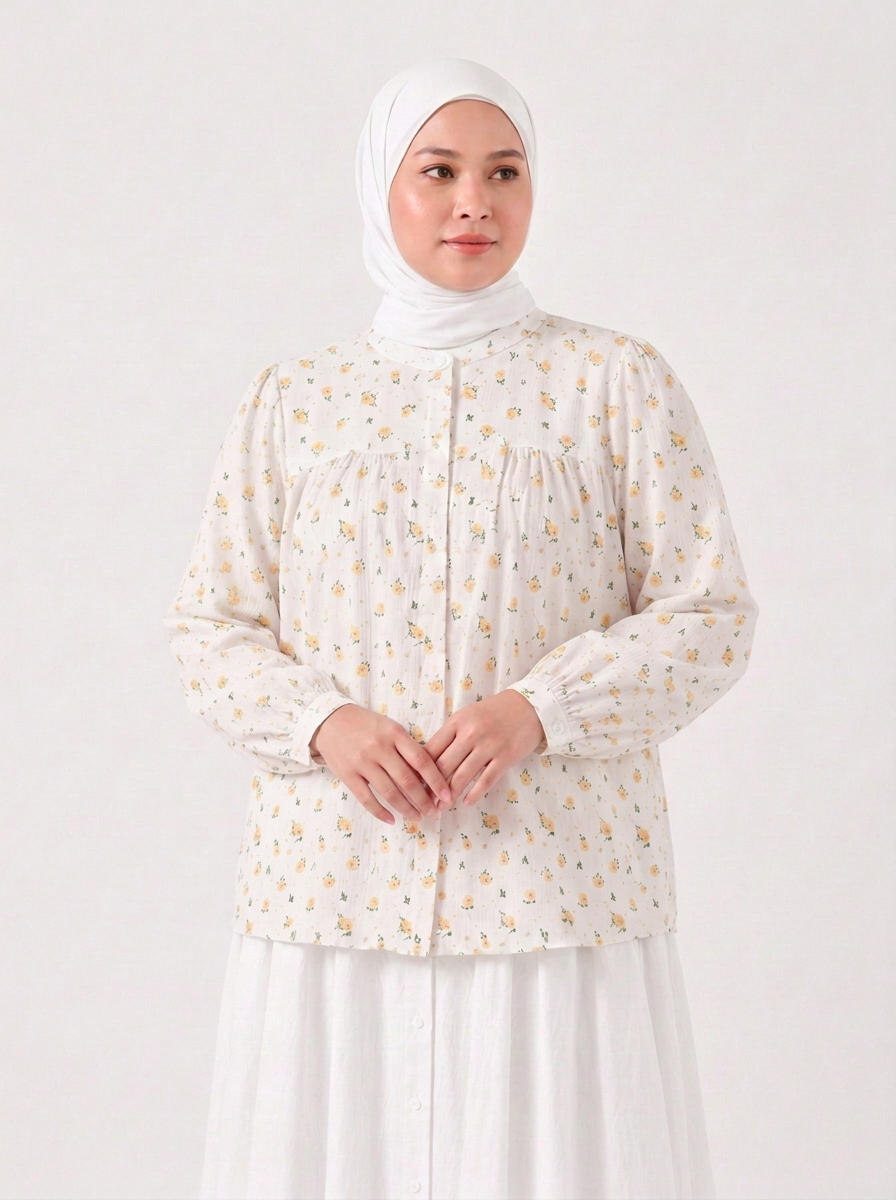 Eva Plus Cotton Printed Blouse