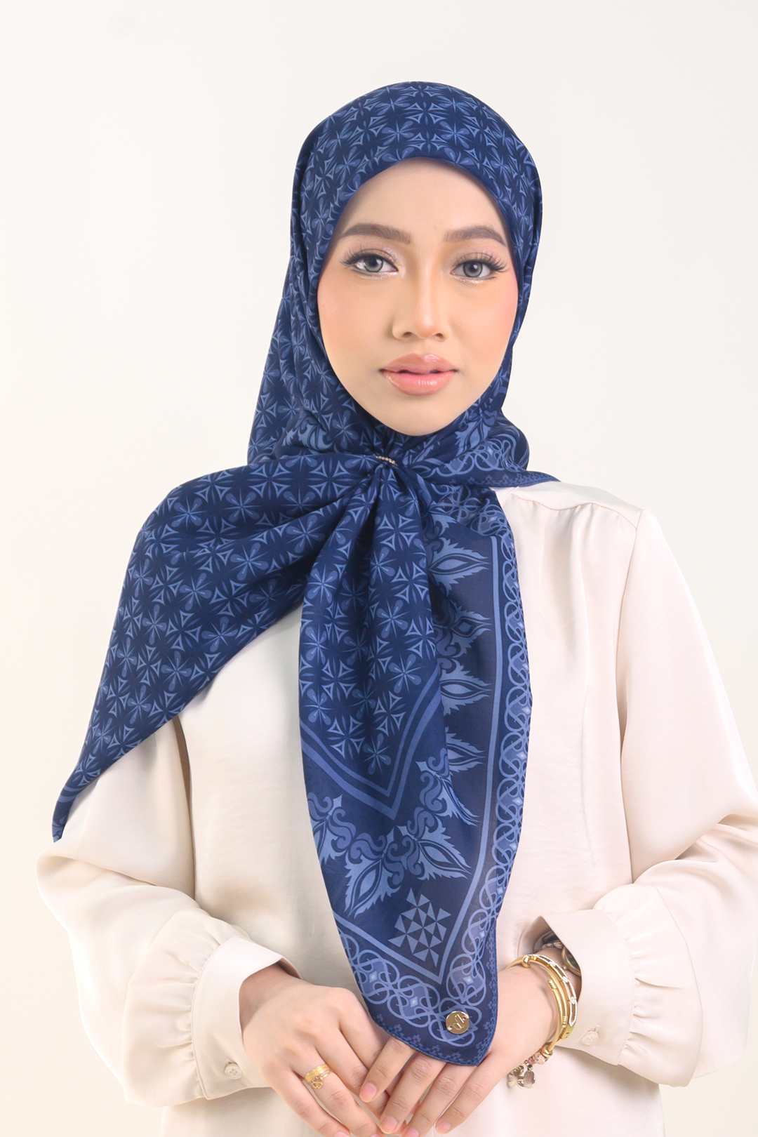 Adaline Square Cotton Voile Blue