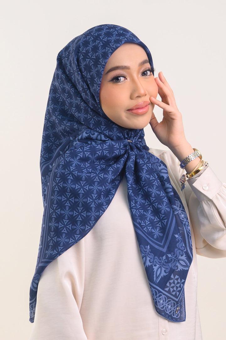 Adaline Square Cotton Voile Blue