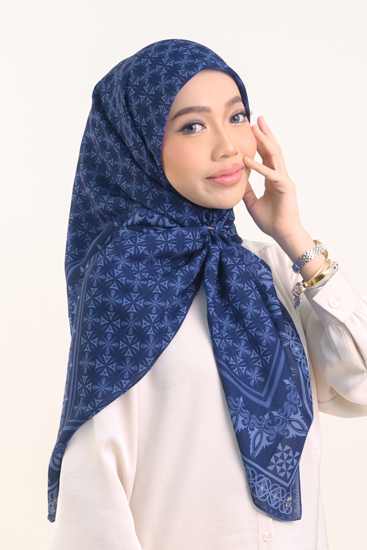 Adaline Square Cotton Voile Blue