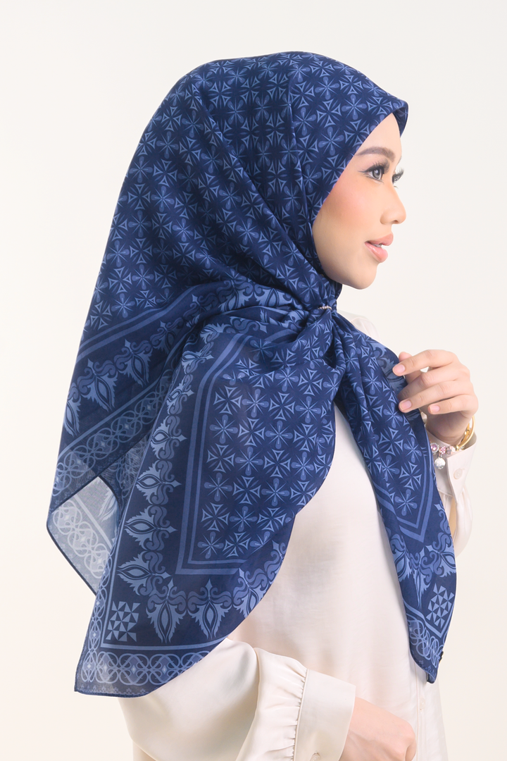 Adaline Square Cotton Voile Blue