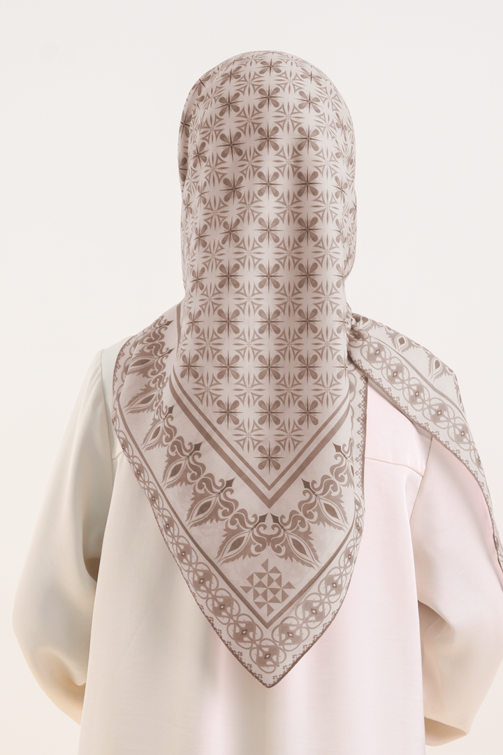 Adaline Square Cotton Voile Brown