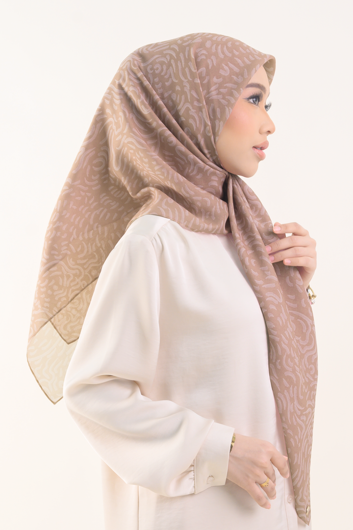 Agnes Square Cotton Voile Dark Nude