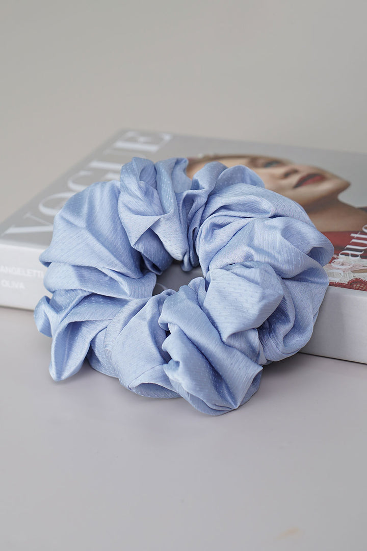 Plain Scrunchies Chiffon Aqua