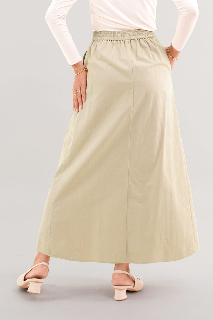 Arumi Asymmetrical Skirt Khaki