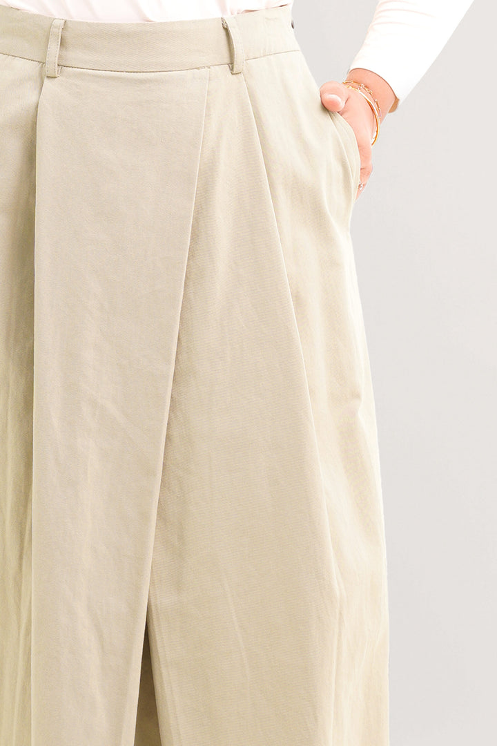 Arumi Asymmetrical Skirt Khaki