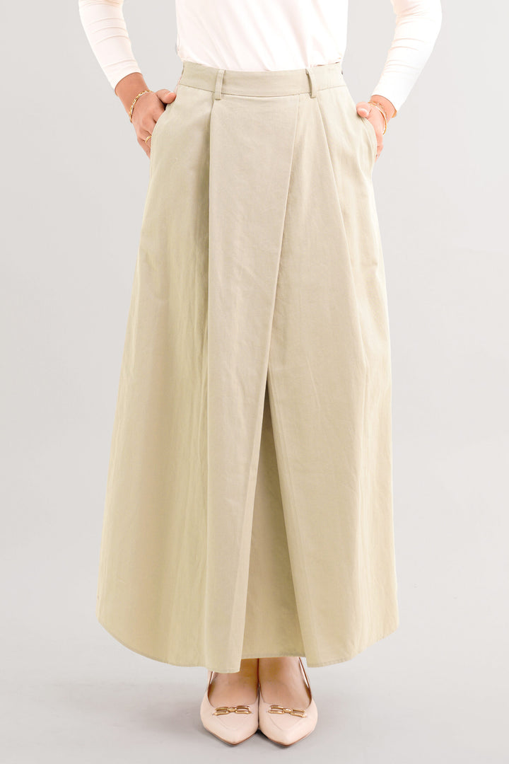 Arumi Asymmetrical Skirt Khaki