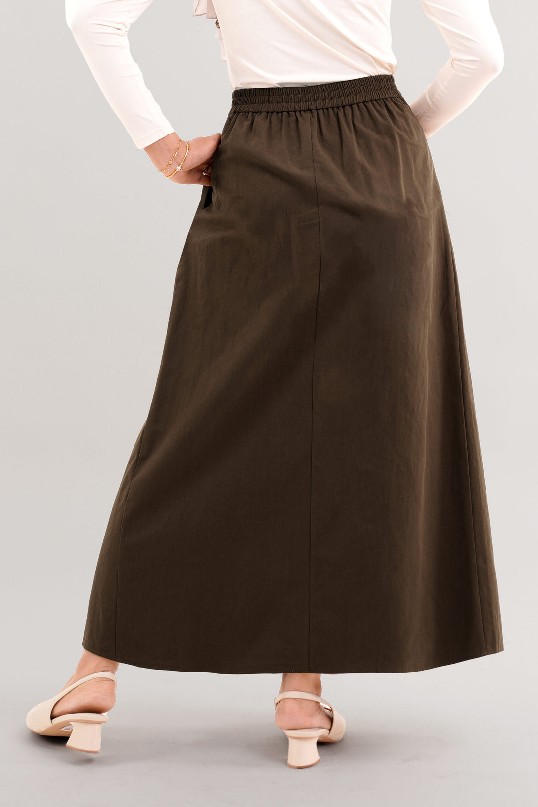 Arumi Asymmetrical Skirt Brown