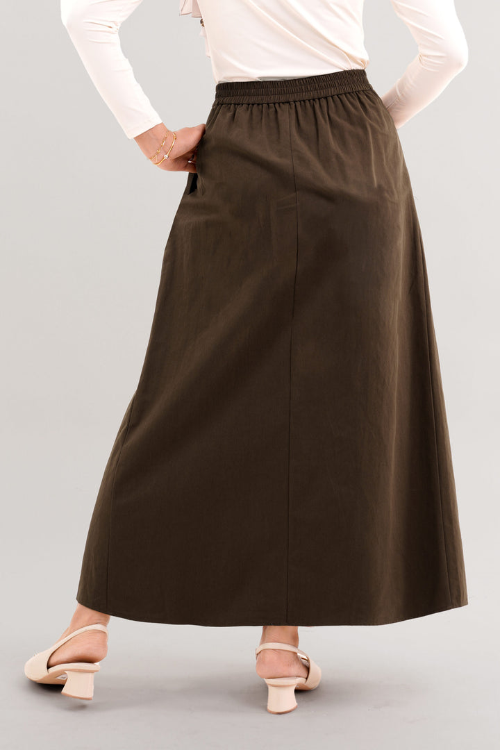 Arumi Asymmetrical Skirt Brown