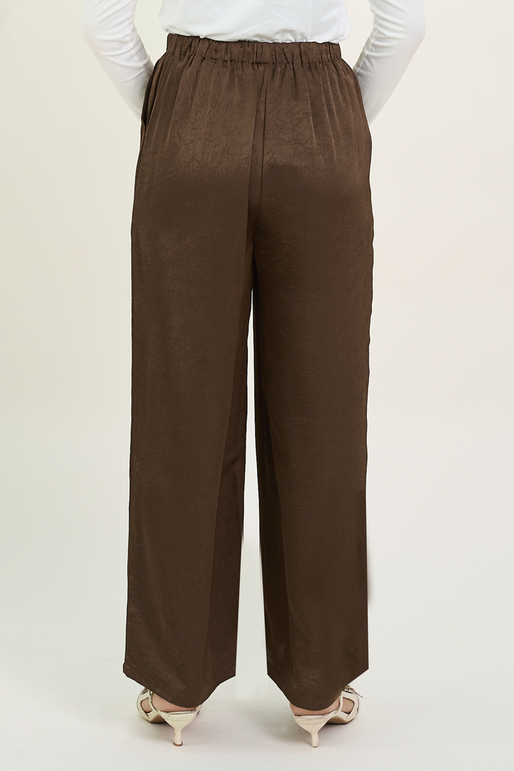 Isabelle Satin Pants Rich Brown