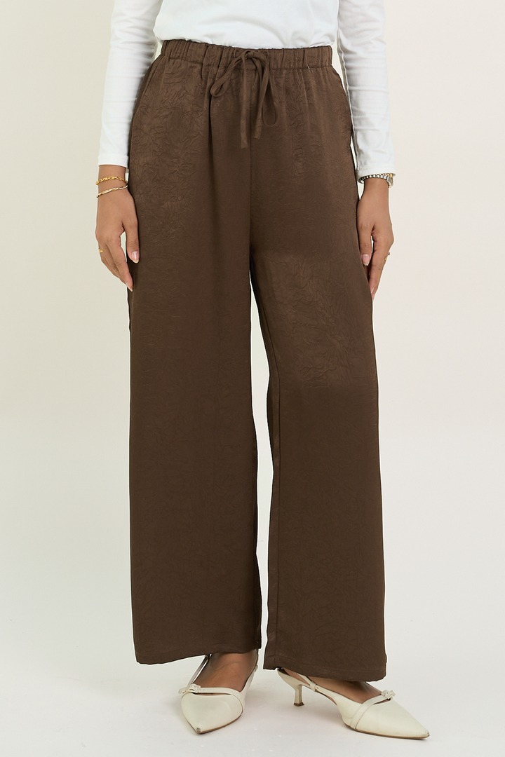 Isabelle Satin Pants Rich Brown