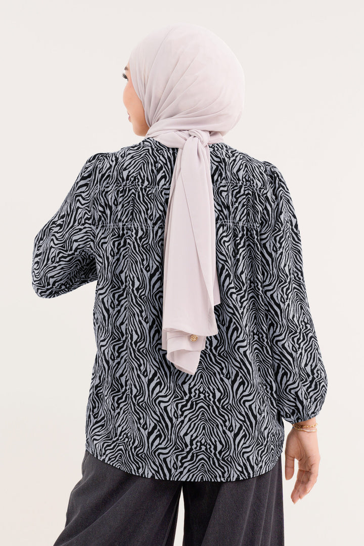 Bellinda Printed Blouse Grey