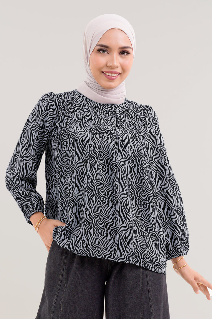 Bellinda Printed Blouse Grey