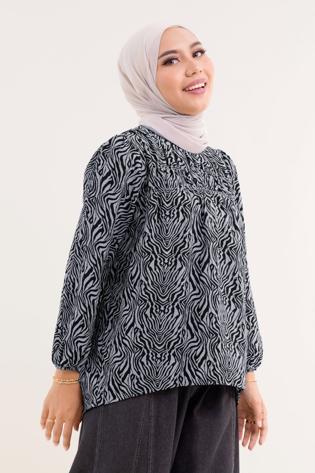 Bellinda Printed Blouse Grey