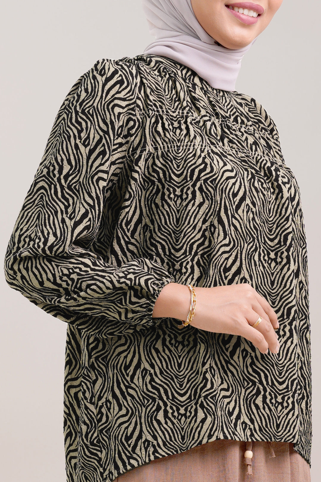 Bellinda Printed Blouse Coffee