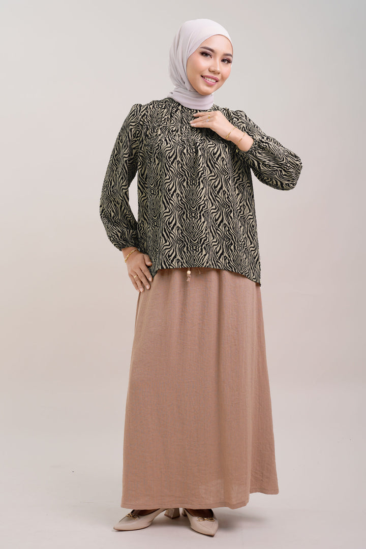 Bellinda Printed Blouse Coffee