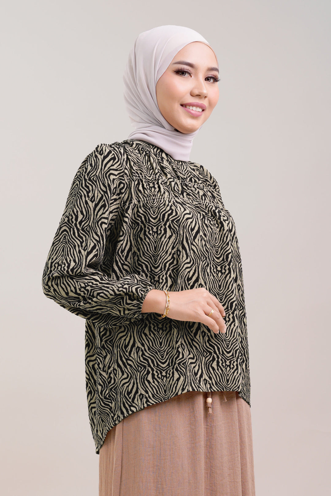 Bellinda Printed Blouse Coffee
