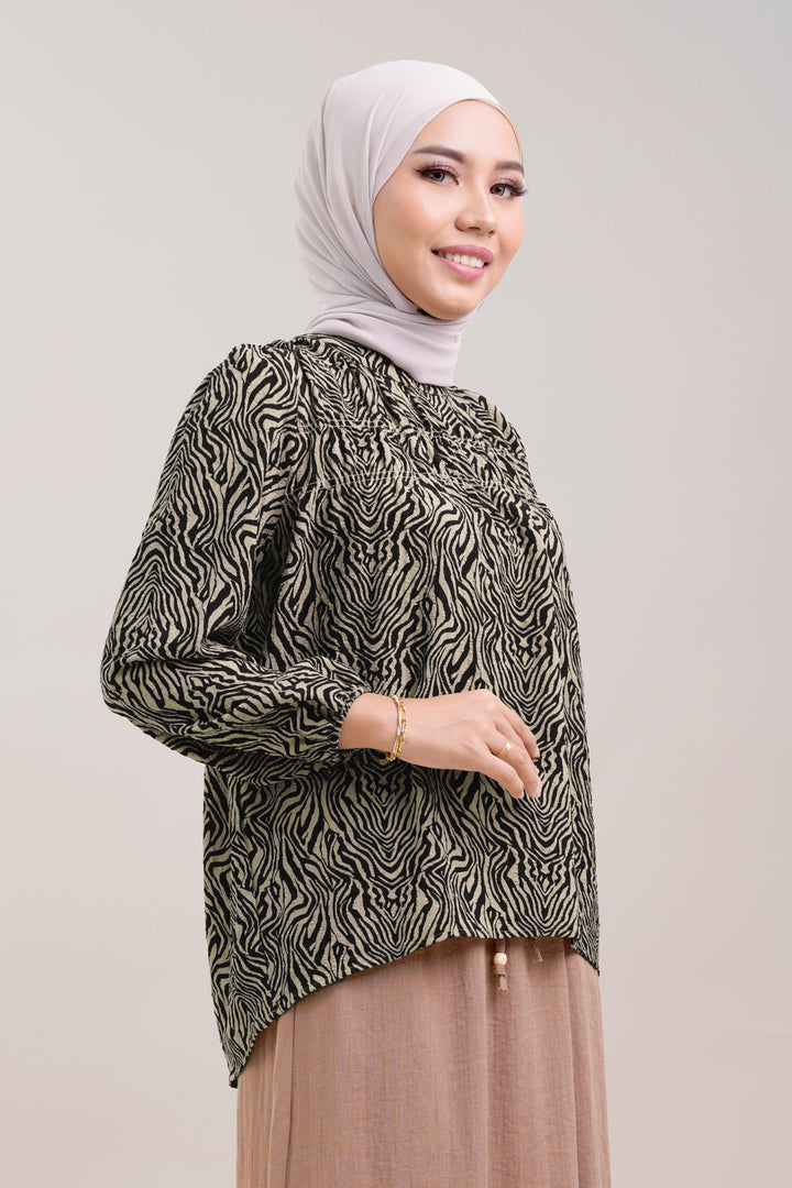 Bellinda Printed Blouse Coffee