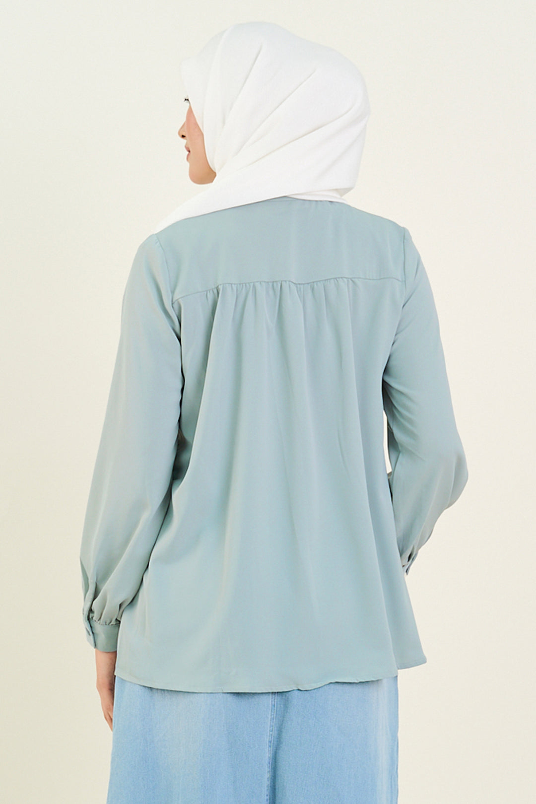Aurelia Embroidered Blouse Ash Blue