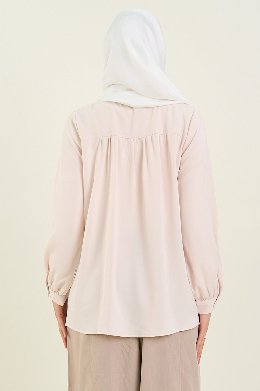 Aurelia Embroidered Blouse Light Beige