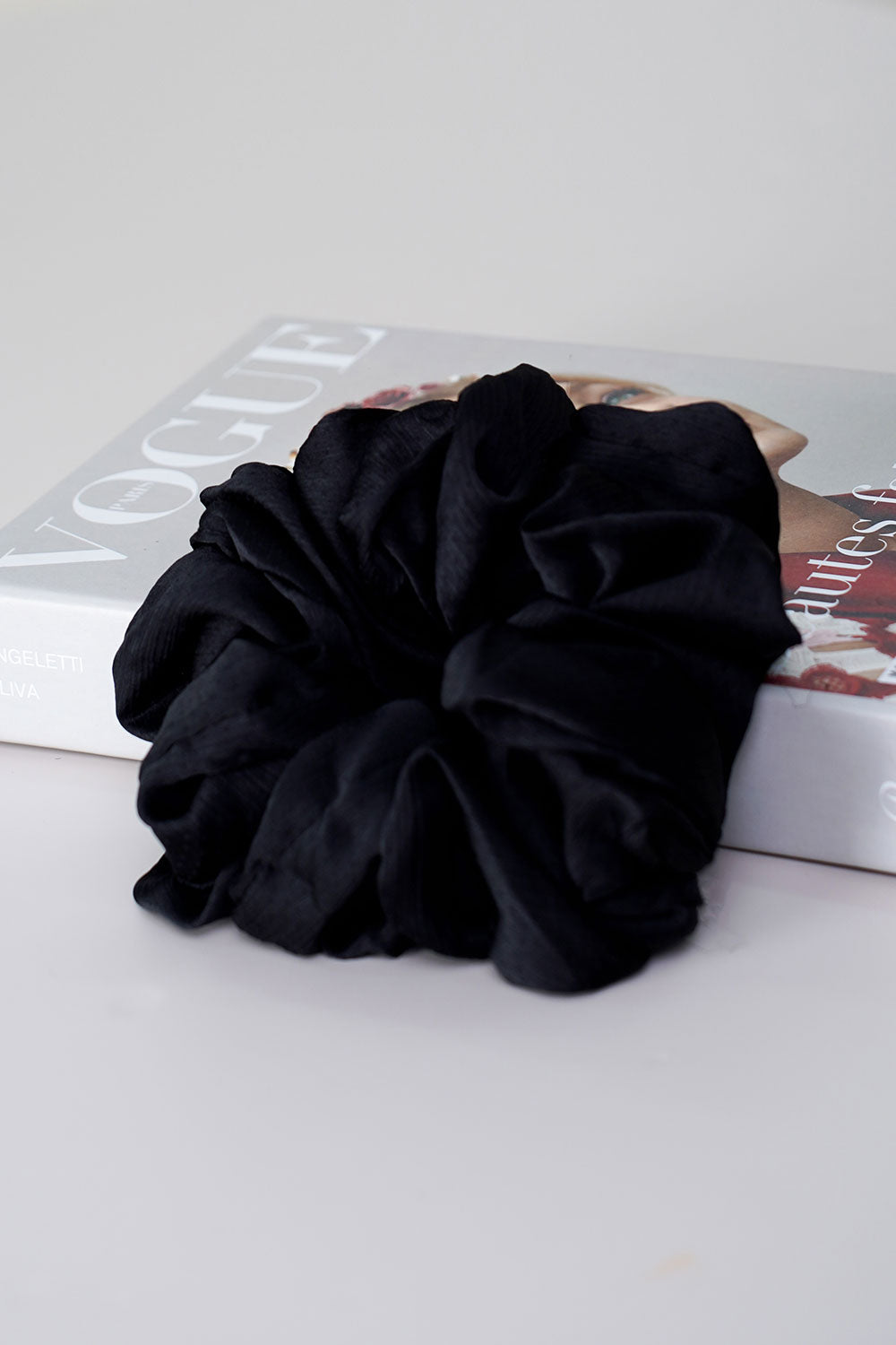 Plain Scrunchies Chiffon Black