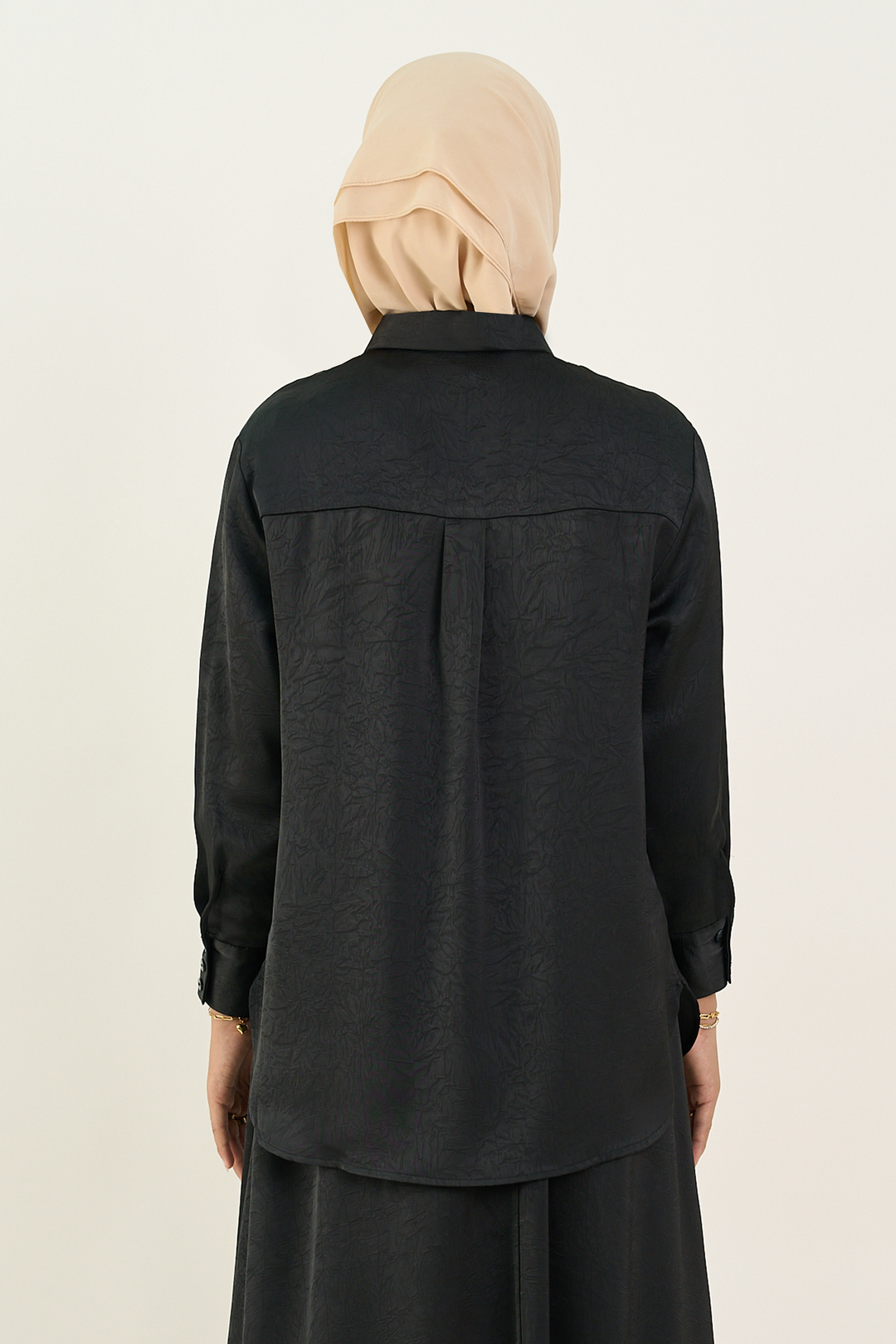 Isabelle Satin Shirt Black