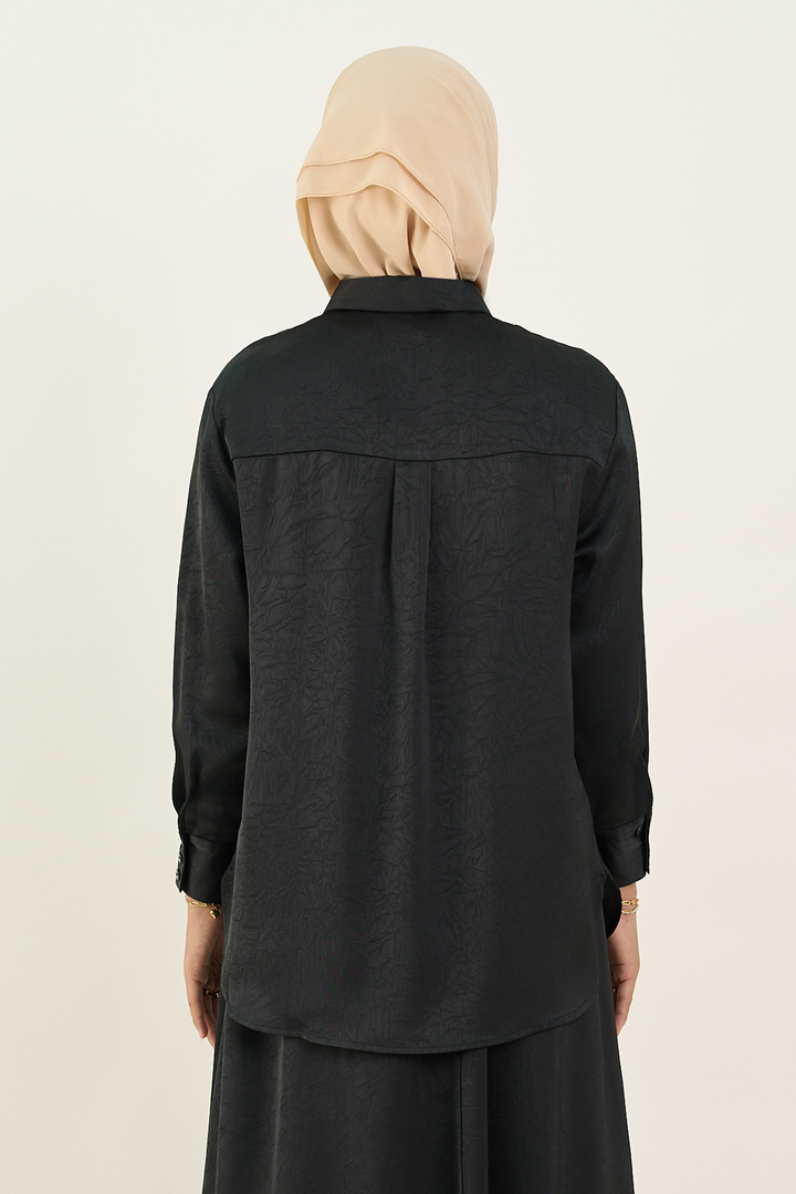 Isabelle Satin Shirt Black
