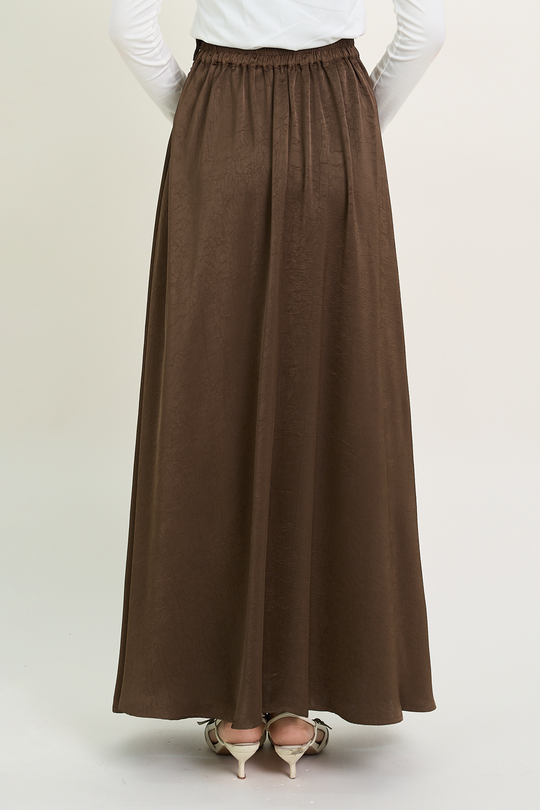 Isabelle Satin Skirt Rich Brown