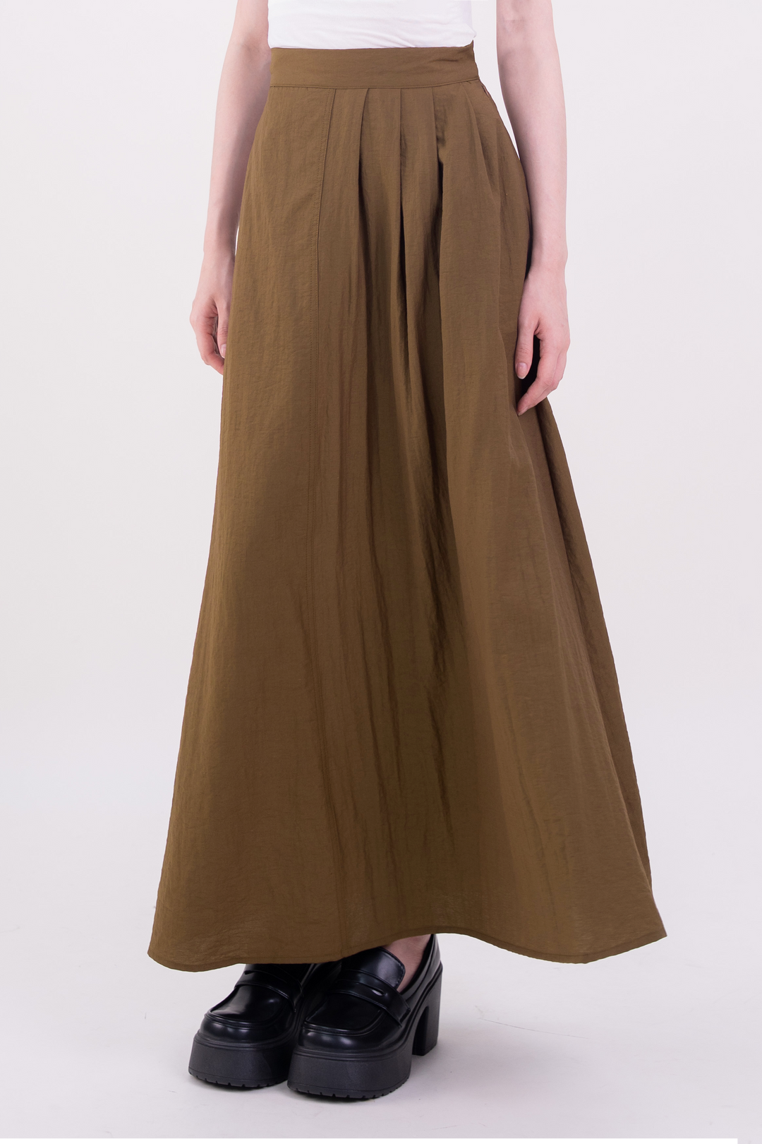 Sienna Semi-Pleated Skirt Brown