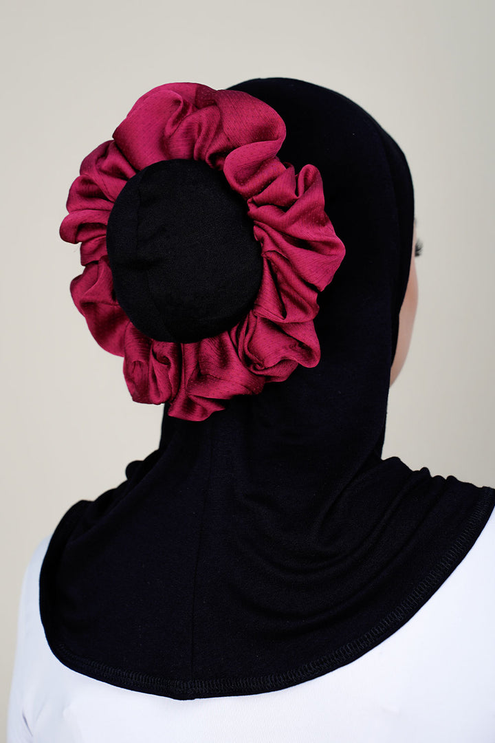 Plain Scrunchies Chiffon Burgundy