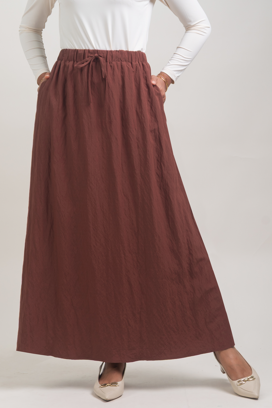 Lunara Cotton Skirt Copper Brown