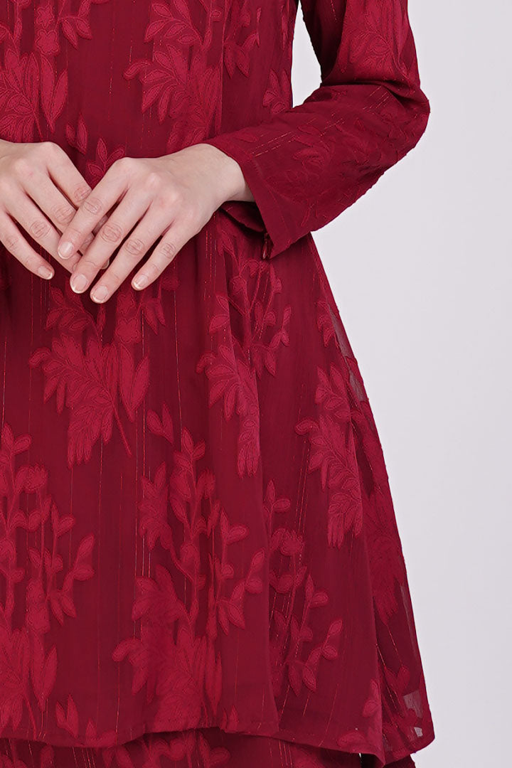 Cempaka Kids Kurung Maroon