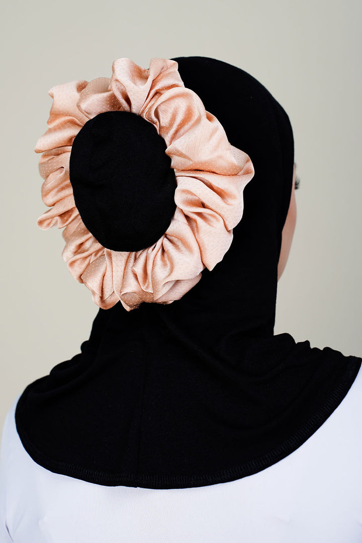 Plain Scrunchies Chiffon Champagne