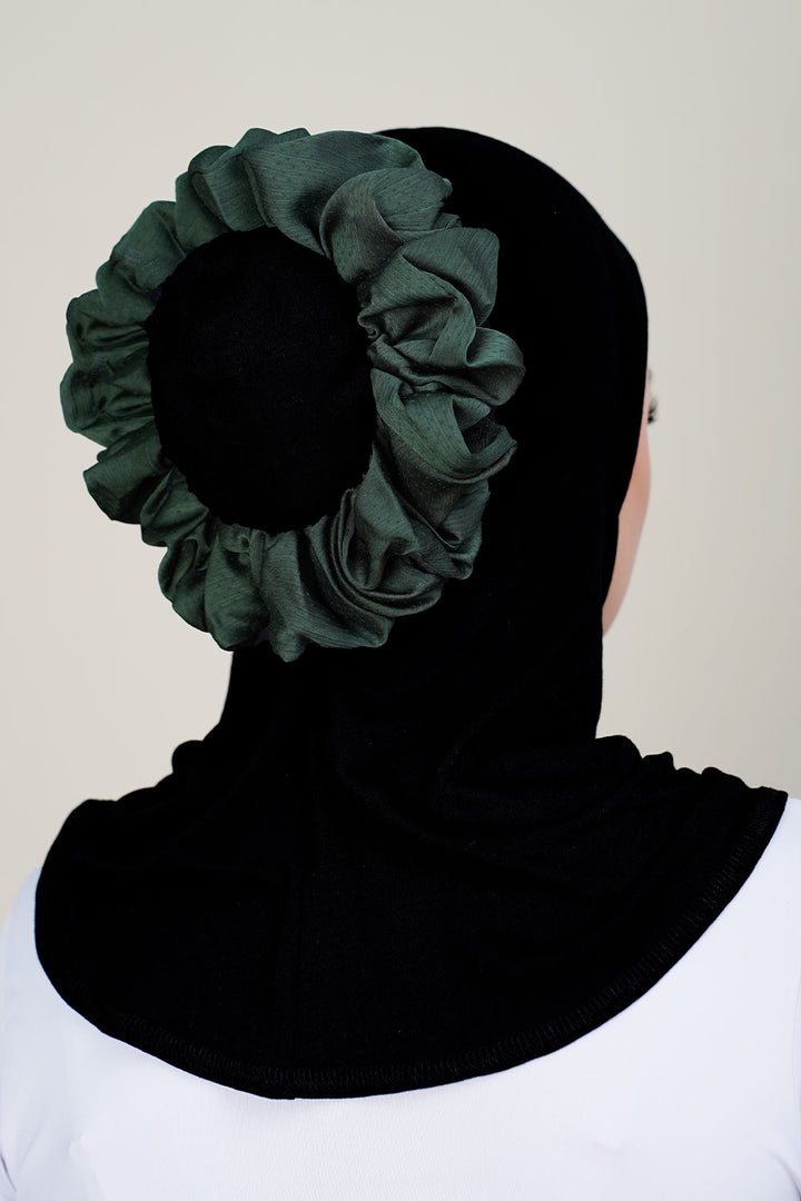 Plain Scrunchies Chiffon Dark Green