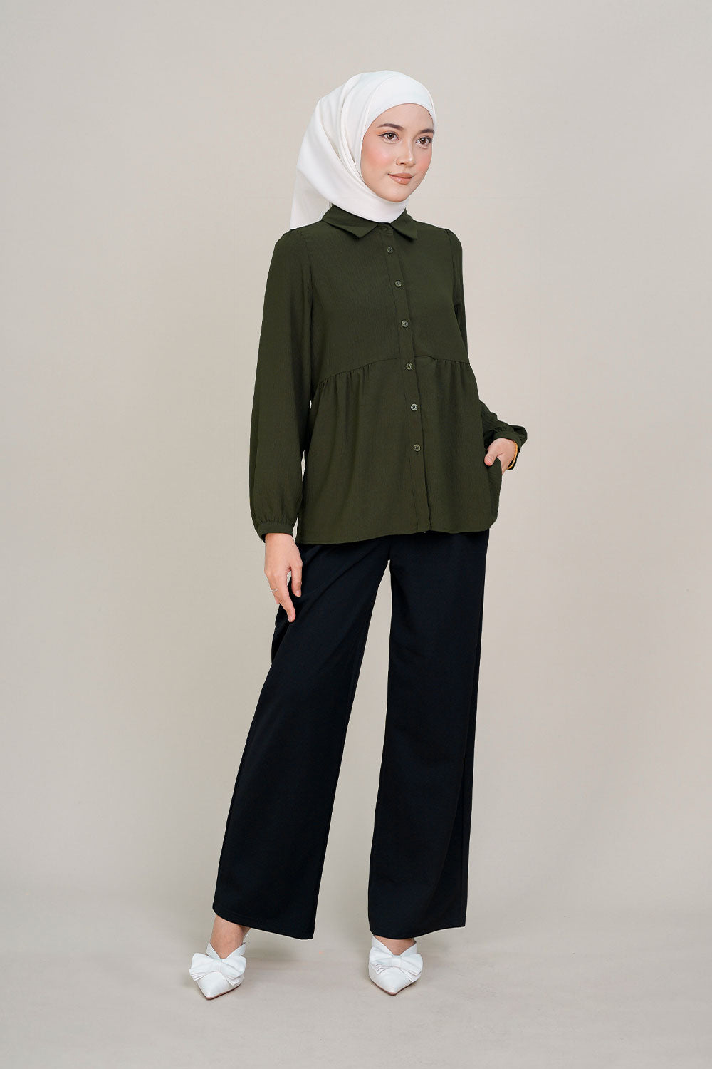 Ummu Blouse Army Green