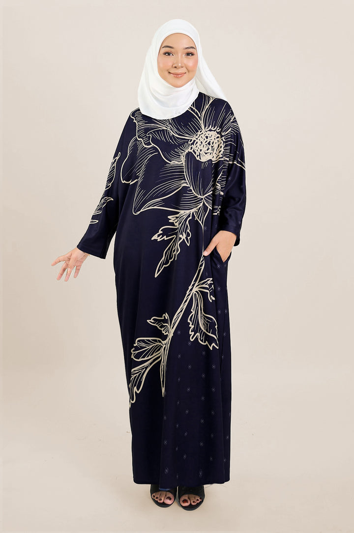 Delisya Kaftan Navy