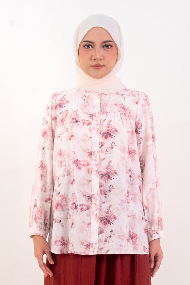 Diandra Printed Blouse Pink